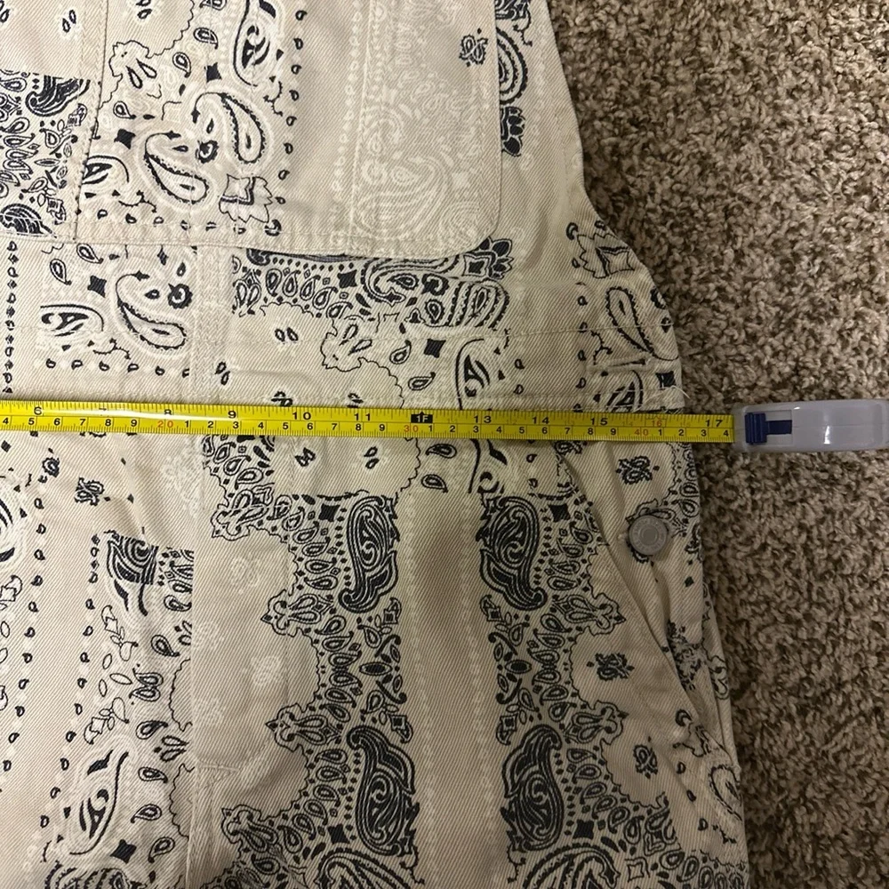 EUC Free People boyfriend printed bandana paisley overalls sz XS - Picture 10 of 10